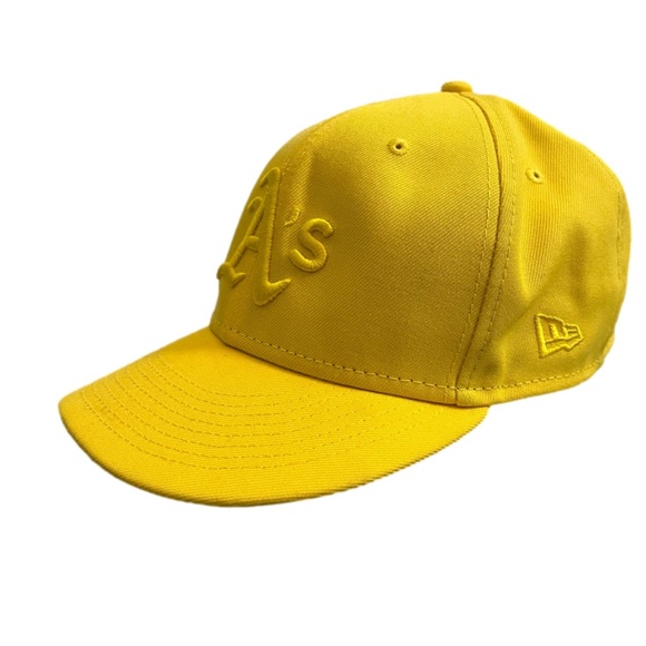Oakland A’s New Era Solid Yellow/“Gold” MLB 59FIFTY Fitted Hat - Picture 3 of 9